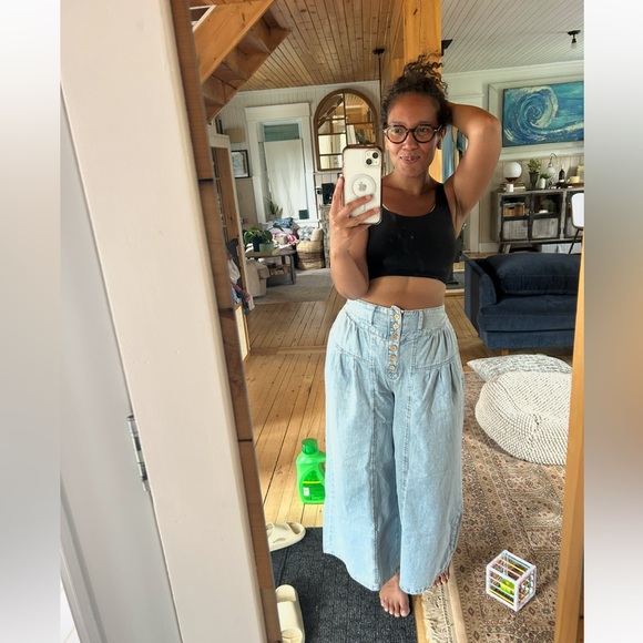 Free People Blossom Wide-Leg Size Small Ankle Jeans - Picture 10 of 10